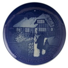 Royal Copenhagen BING&GRONDAHL Assiette de Noël 1973 Origine Porcelaine Première