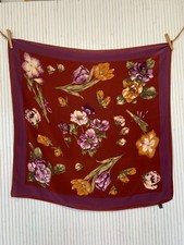 Foulard carré de soie Marron