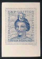Carte Entier Postaux FRANCE  commémoration Expo Philatélique Pexip Paris 1937 TS