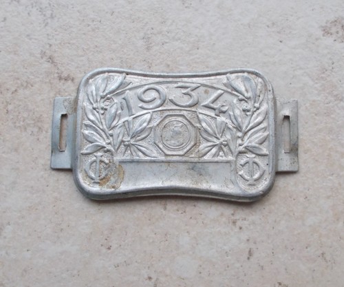 Ancienne plaque vélo 1934
