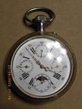 BELLE MONTRE GOUSSET RÉGULATEUR triple date phases de lune en état de marche