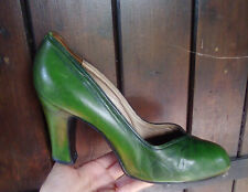 Escarpins Manolo Blahnik per Zapata (1971) - vintage rarissime - cuir vert 38