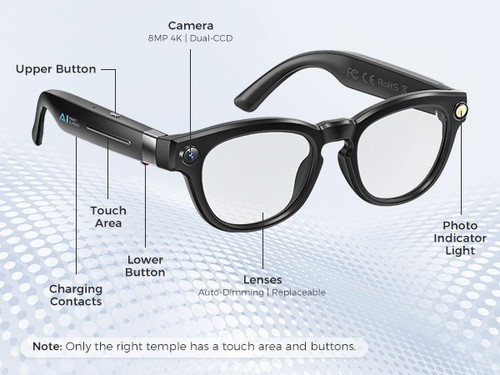 Lunettes intelligentes 8mp - intelligentes,