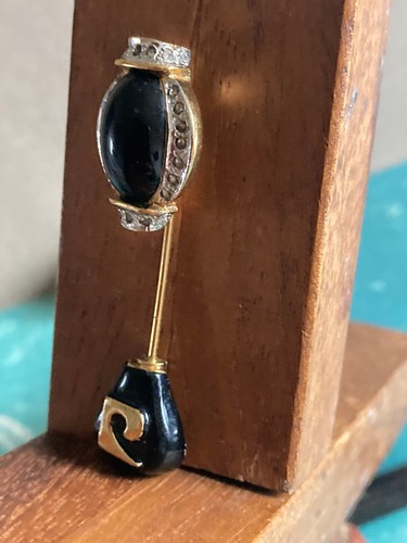 Vintage epingle doré signée - vintage,