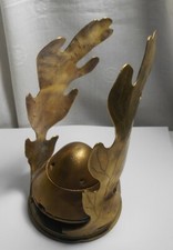 ENCRIER TRAVAIL DE POILU 11 AVRIL 1916 CAPPY ( SOMME) DECOR FEUILLE CHENE CISELE