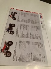 Yamaha Blaster Warrior Banshee 1990 quad 1991 fiche identification couleur gamme