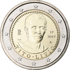 Italie, 2 euros, bimillénaire de la mort de Tite Live, 2017, Rome, bi-métallique