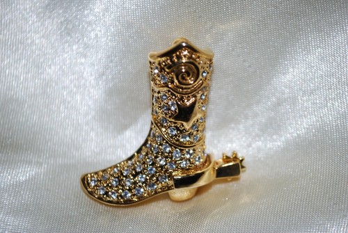 Golden crystal cowgirl boot - crystal,