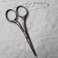 Ciseaux Anciens Couture en Argent XIXè Victorian French Silver Sewing
