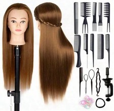 Tête De Mannequin Pour Tressage Synthétique Poupée Tête D’exercice Kit Complet