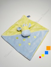 Doudou Plat/Mouchoir Carré Girafe/Vache Bleu Clair Vert - Mots D'enfants Leclerc