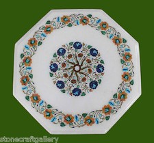 18 " Marbre Centre Café Table Haut Inlay Handmade Travail pour Décor Maison