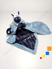 Doudou Plat/Couverture Zebrito Zèbre Bleu Rayé Drapeaux Attache Tétine - Noukies