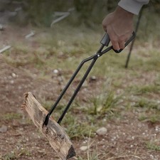 Pince à bûches en fonte robuste en acier inoxydable, 1 pince à feu, noire, 40...