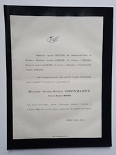 MARIE NICOLE DEBONMARTIN Meteyer FAIRE PART Lemoine CHENAY 1882