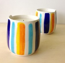 Pair of Large Colorful Striped