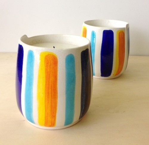 Pair large colorful striped - pair,