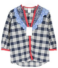 Blouse Femme P_JEAN Céréali Popeline À Carreaux EU 34 Manches Trois Quart