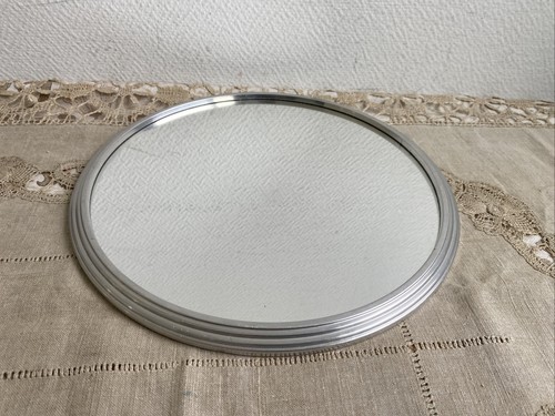 Ancien plateau rond miroir - ancien,