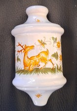 Distributeur de ficelle mural en faïence vieux moustiers H 13 x 7 x 7 en cm