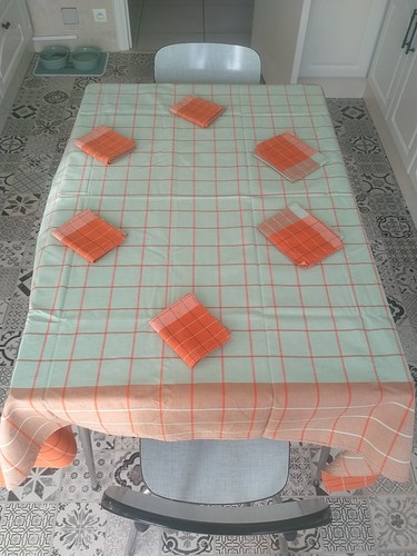 Vintage nappe bistrot - bistrot, carreaux
