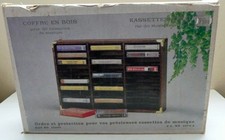 Coffret en bois de rangement de 30 cassettes audio (lot 1) vintage