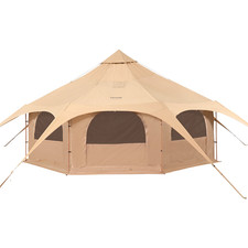 Tente Cloche Toile 4 Saisons 5 M Pour Camping Familial Avec Trou De Poêle