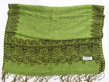 -AUTHENTIQUE Châle/écharpe PASHMINA   55%pashmina 45% soie   TBEG  vintage 