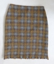 Castelbajac jupe à carreau tartan écossais laine mohair frange L