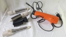 Peigne chauffant, coiffant / Sèche cheveux - Braun - vintage - orange