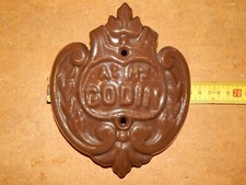 Blason  poêle à bois Godin 3721 grand modèle couleur émaillé Marron Bon état