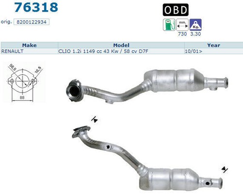 Pot catalytique renault clio - catalytique,