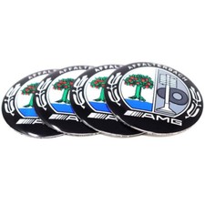 4x Stickers enjoliveurs Centre Roue 52mm Logo Mercedes AMG Tree Color
