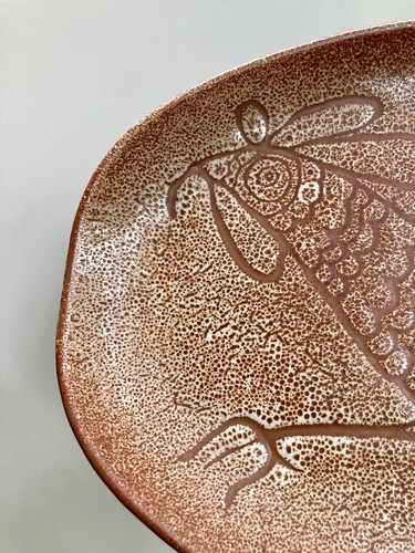 Plat accolay décor oiseau - plat,