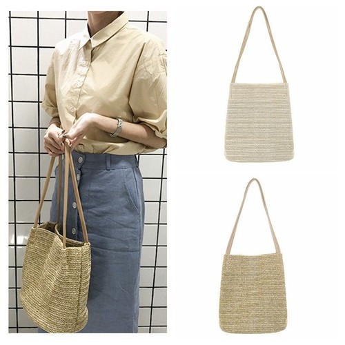 Femme paille tissé sacs - paille,