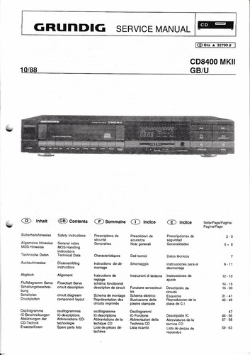 Manuel service pour grundig - manuel,