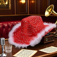 Chapeau de cowboy de Noël, chapeau cowgirl pour représentation sur scène,