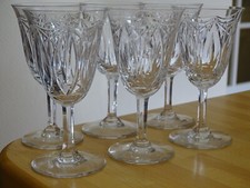 6 ANCIENS BEAUX VERRES EAU CRISTAL TAILLER STYLE DAUM CRISTALLERIE NANCY 14,5 cm