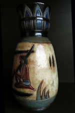 ANCIEN VASE NÉO-EGYPTIEN signé DUBOIS EN GRÈS DE BOUFFIOULX