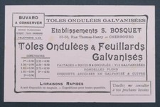 Buvard TOLE ONDULEE FEUILLARD BOSQUET CHERBOURG Blotter 