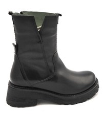 Felmini D540 Bottine Cuir Noir Fermeture Éclair Talon 5cm Fond Caoutchouc 5/6