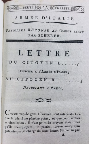 Rare armée italie 1799 - rare,
