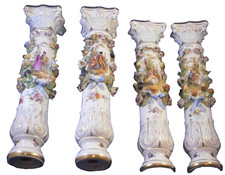 Set 4 Antique 19thC Dresden
