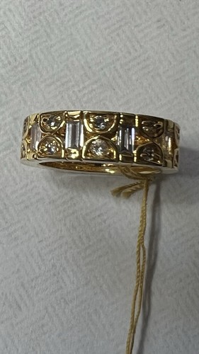 Yellow gold tone channel set - tone, channel-set