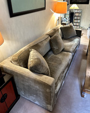 Canapé velours beige/gris Julie Prisca