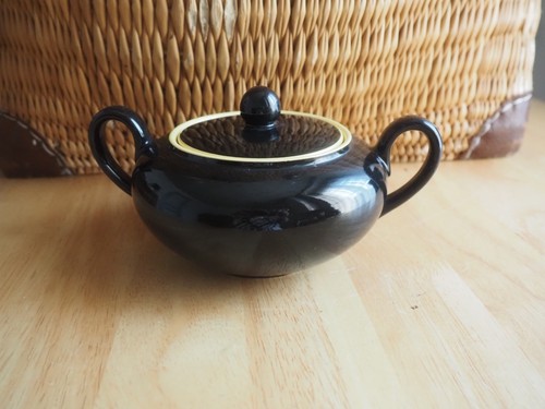 Sucrier jaune noir vintage - &,