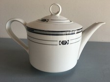 ELEGANTE THEIERE PORCELAINE BLANCHE DECOR NOIR GALERIES LAFAYETTE 0,75 l