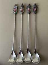 4 cuillères cocktail vintage ananas couronne