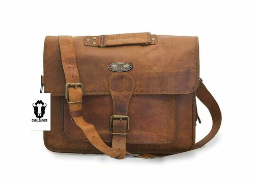 Leather laptop messenger bag - leather,
