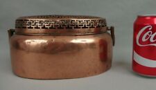 Antique Chinese Paktong Copper Brass Hand Warmer Reticulated Cover 19th C. MARK
